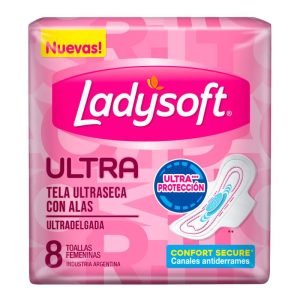 Toallitas Femeninas Ladysoft Ultradelgada "Rosa" x 8un.